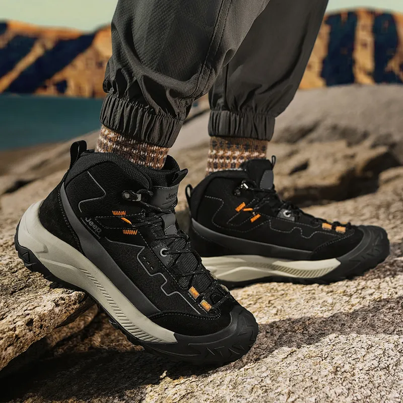 Jeep JEEP Cushioning Anti-Slip And Wear-Resistant Mid-Top Trekking Shoes Men's-16