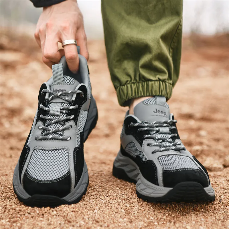 Jeep Anti Slip Wear Resistant Low Top Hiking Shoes Men's-6