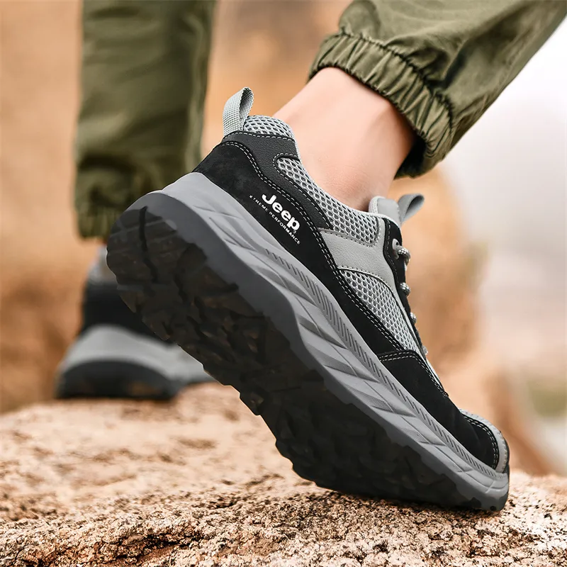 Jeep Anti Slip Wear Resistant Low Top Hiking Shoes Men's-7
