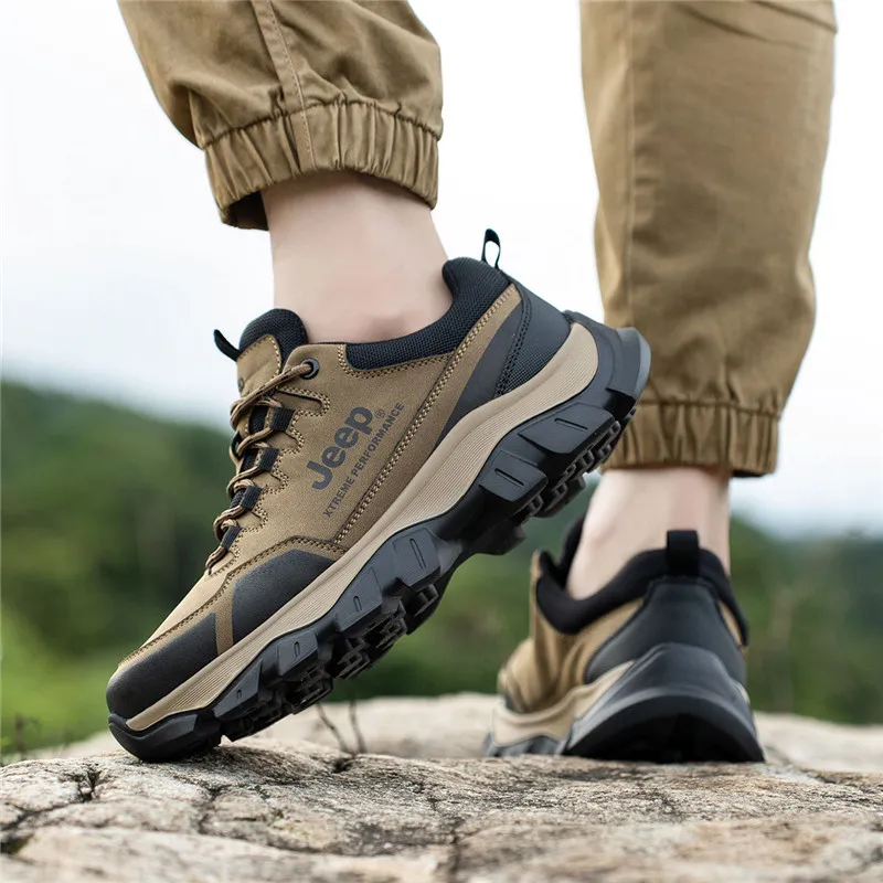 Jeep Slip Resistant Low Top Hiking Shoes Men's-23