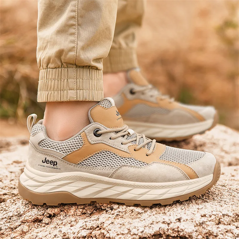 Jeep Anti Slip Wear Resistant Low Top Hiking Shoes Men's-26