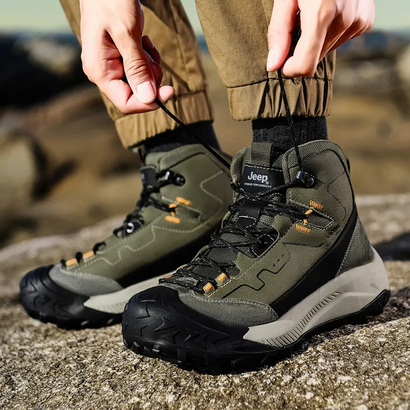 Jeep JEEP Cushioning Anti-Slip And Wear-Resistant Mid-Top Trekking Shoes Men's-10