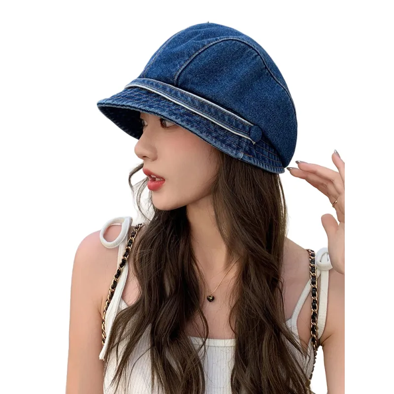 XIUNUMAN Washable Denim Berets Women's-6