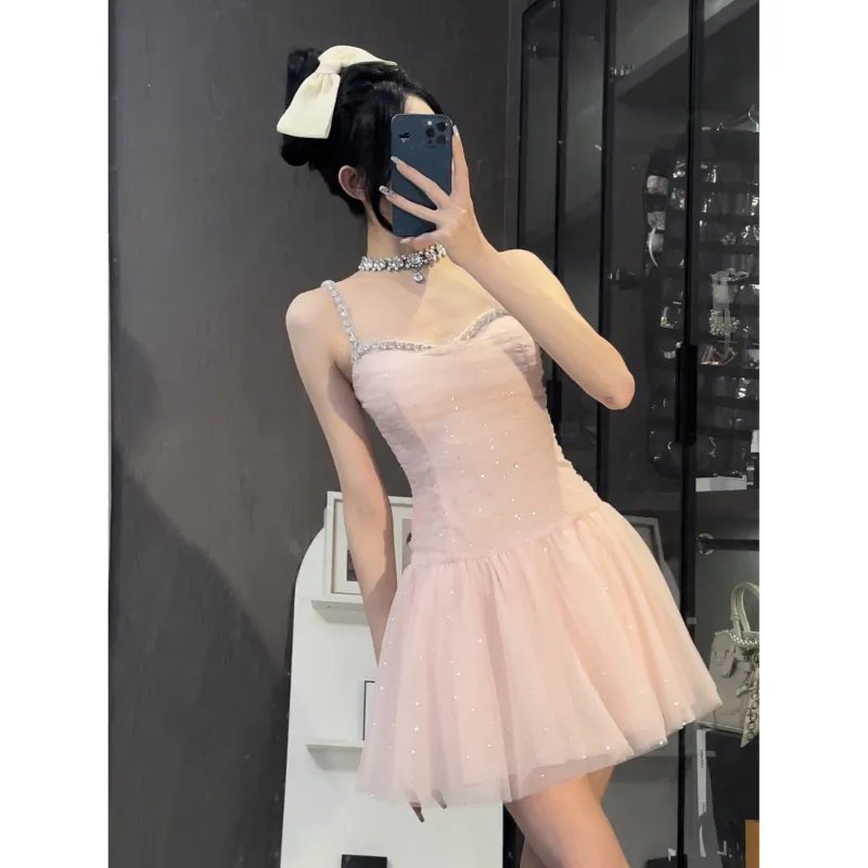Udon House Slip Dresses Women's Pink-1