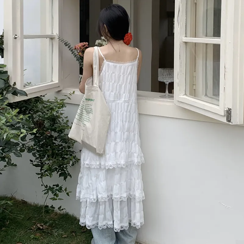 Udon House Slip Dress Women's White-2