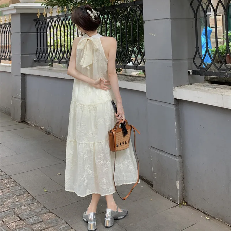 Udon House Sleeveless Dress Women's Ecru-2