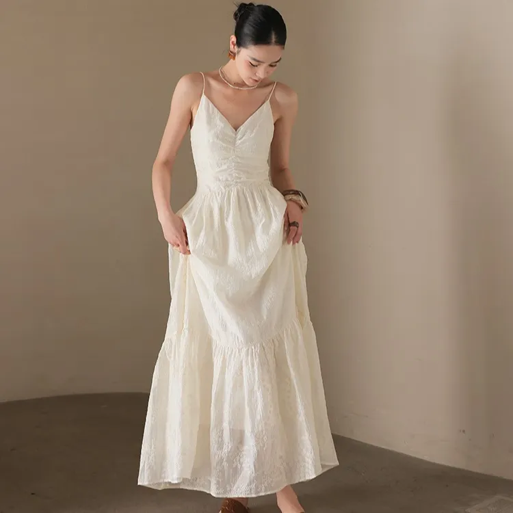 Udon House Slip Dresses Women's Ecru-3