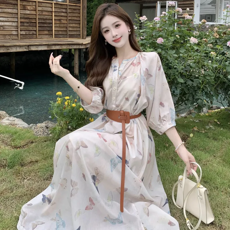 Udon House Short Sleeved Dress Women's-1