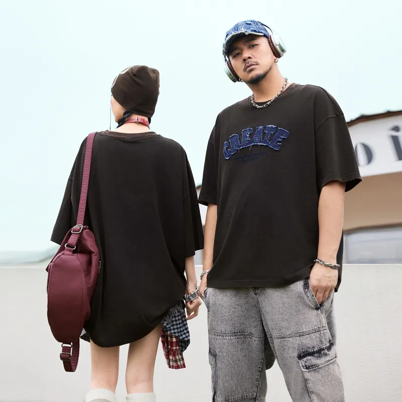 N MAX T Shirts Men Black Vintage Washed Black-5