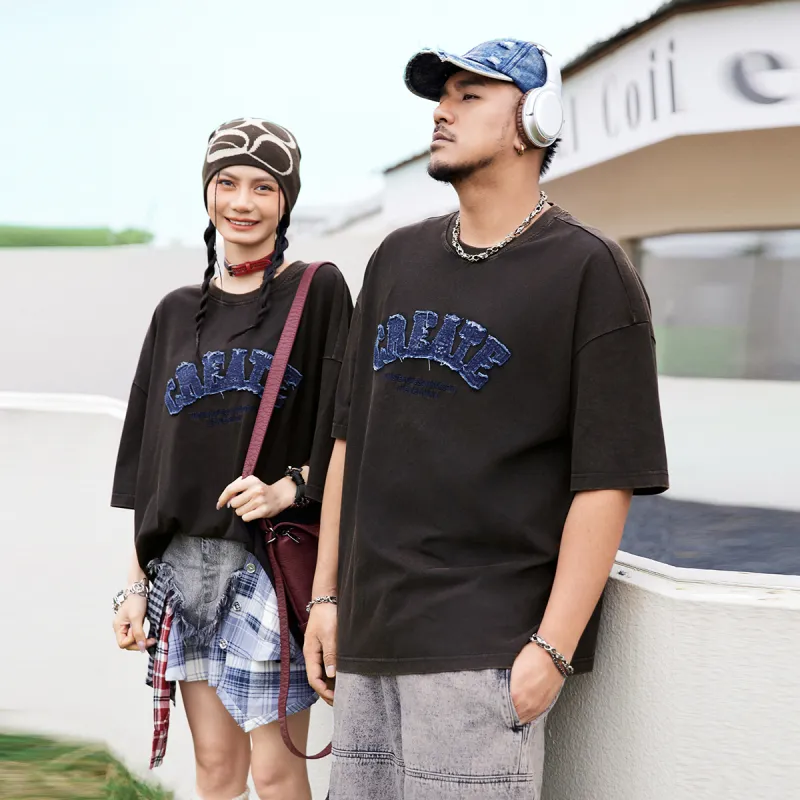 N MAX T Shirts Men Black Vintage Washed Black-3
