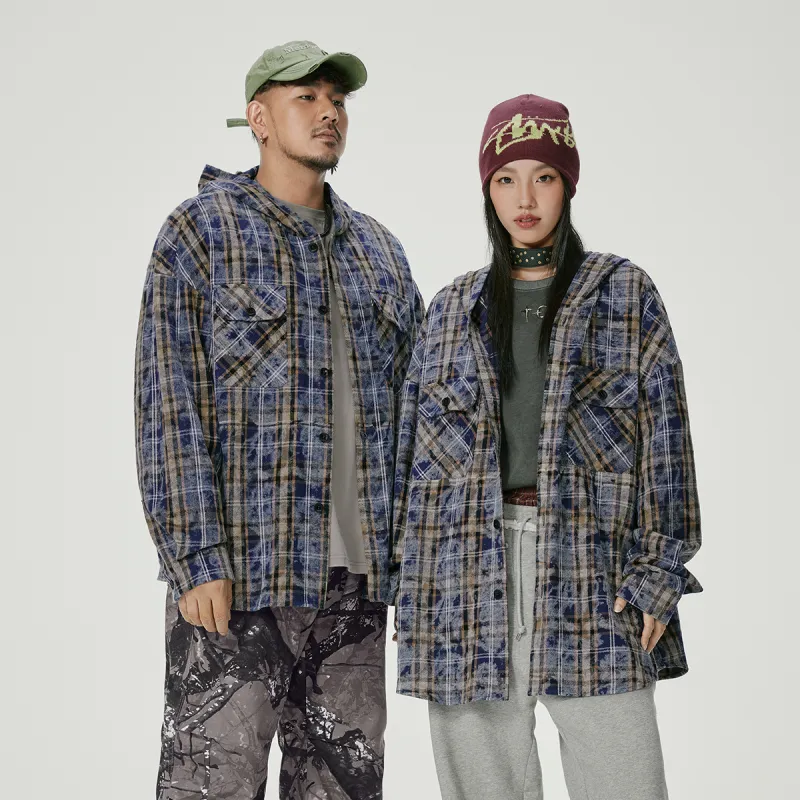 N MAX Shirts Unisex Blue Rock Blue Plaid-3
