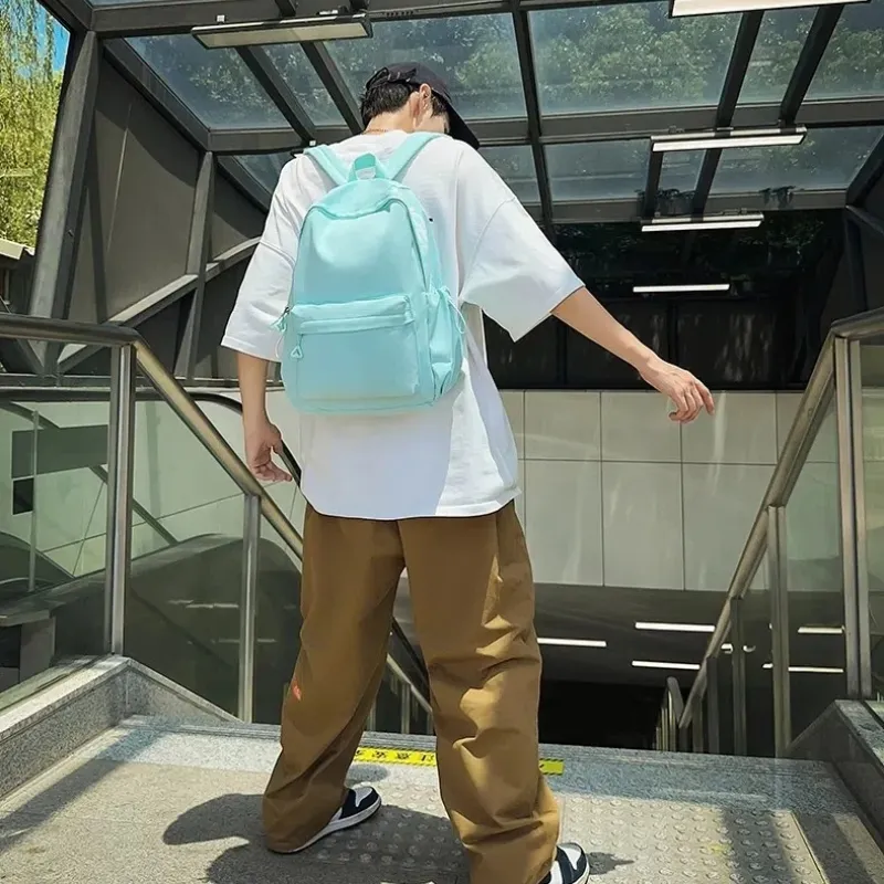 TANGCOOL Nylon Backpack Unisex White/Black/Pink/Blue/Yellow-24