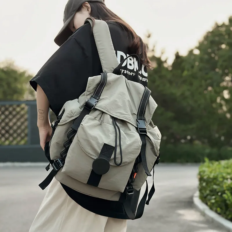 TANGCOOL Nylon Backpack Unisex Orange/White/Black/Gray-17
