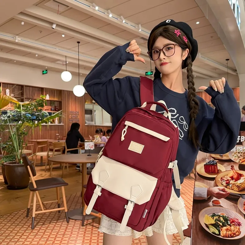 TANGCOOL Nylon Backpack Unisex Multicolor-12