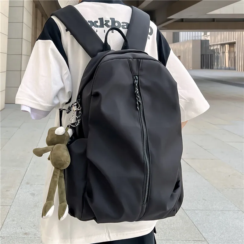 TANGCOOL Nylon Backpack Medium Size Unisex Khaki Gray Beige Black-16