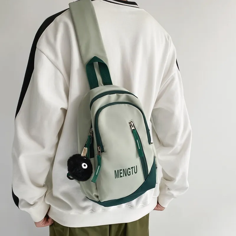 TANGCOOL Nylon Shoulder Bag Crossbody Bag Sling Bags Regular Unisex Black & White & Gray & Green-5