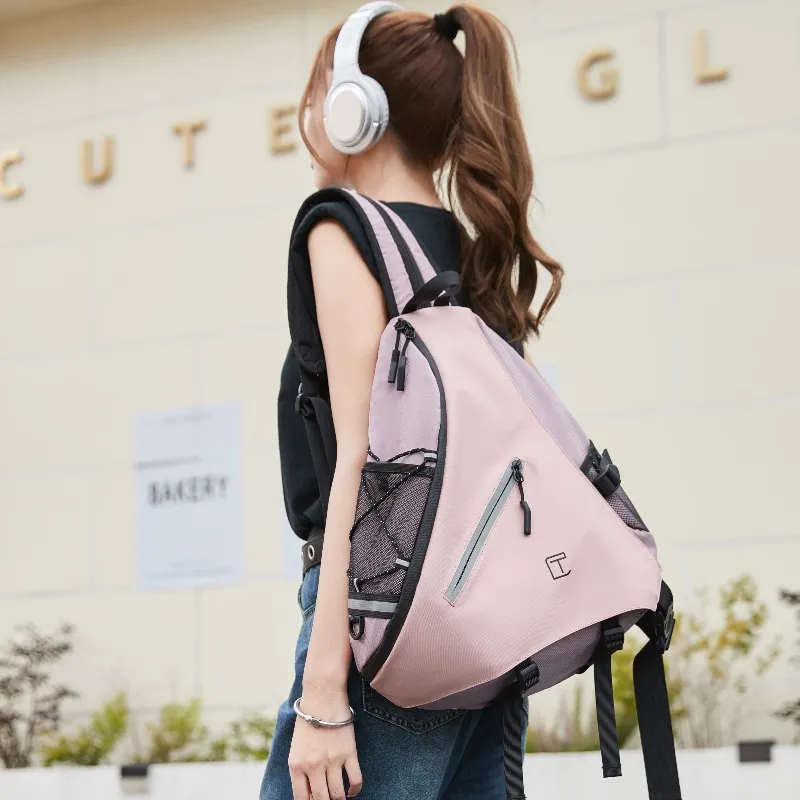 TANGCOOL Oxford Crossbody Bag, Shoulder Bag, Backpack Regular Unisex Black/Gray/Pink-10