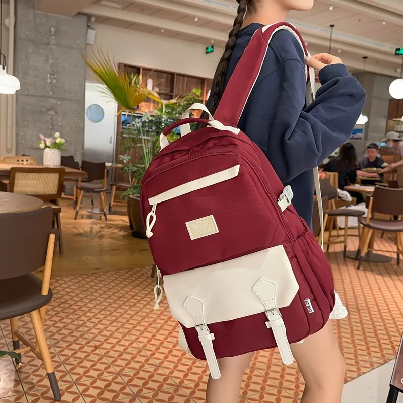 TANGCOOL Nylon Backpack Unisex Multicolor-11