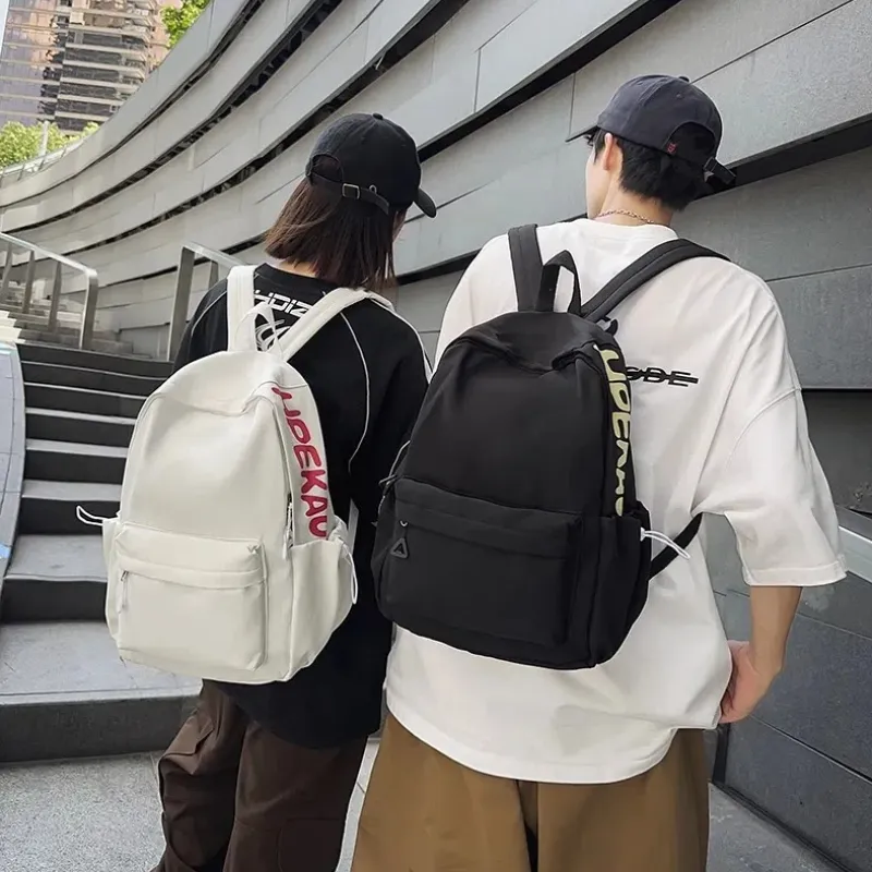 TANGCOOL Nylon Backpack Unisex White/Black/Pink/Blue/Yellow-12
