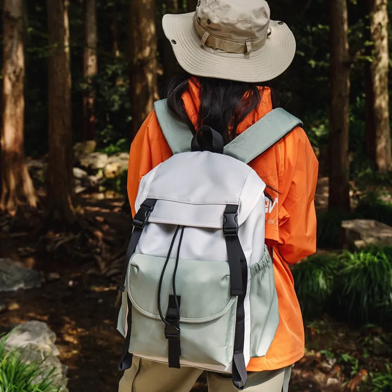 TANGCOOL Nylon Backpack Unisex Black/White/Army Green/Light Green/Brown-11