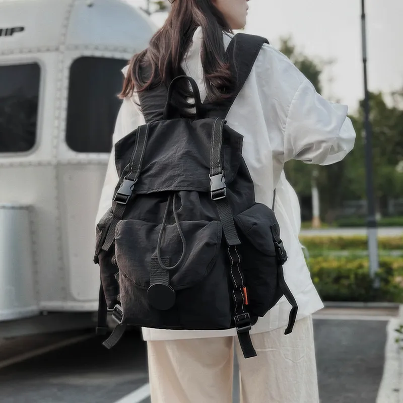 TANGCOOL Nylon Backpack Unisex Orange/White/Black/Gray-14