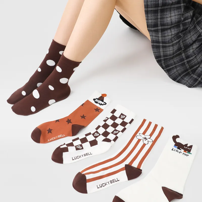 SHIWAJI Mid Calf Socks Unisex 5 Pack-2