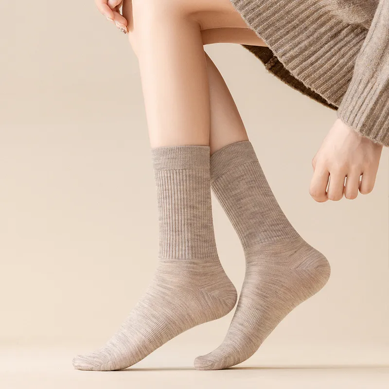 SHIWAJI Mid Calf Socks Women's 4 Pack-5