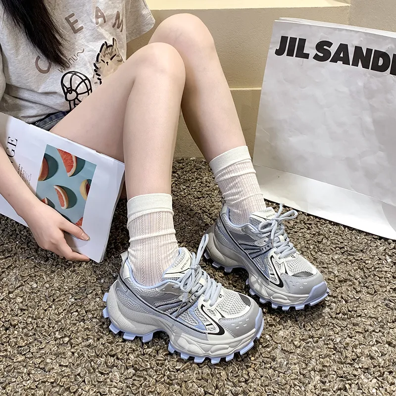 The Mystery Of Glamour Slip Resistant And Breathable Low Top Chunky Sneakers Women's-3