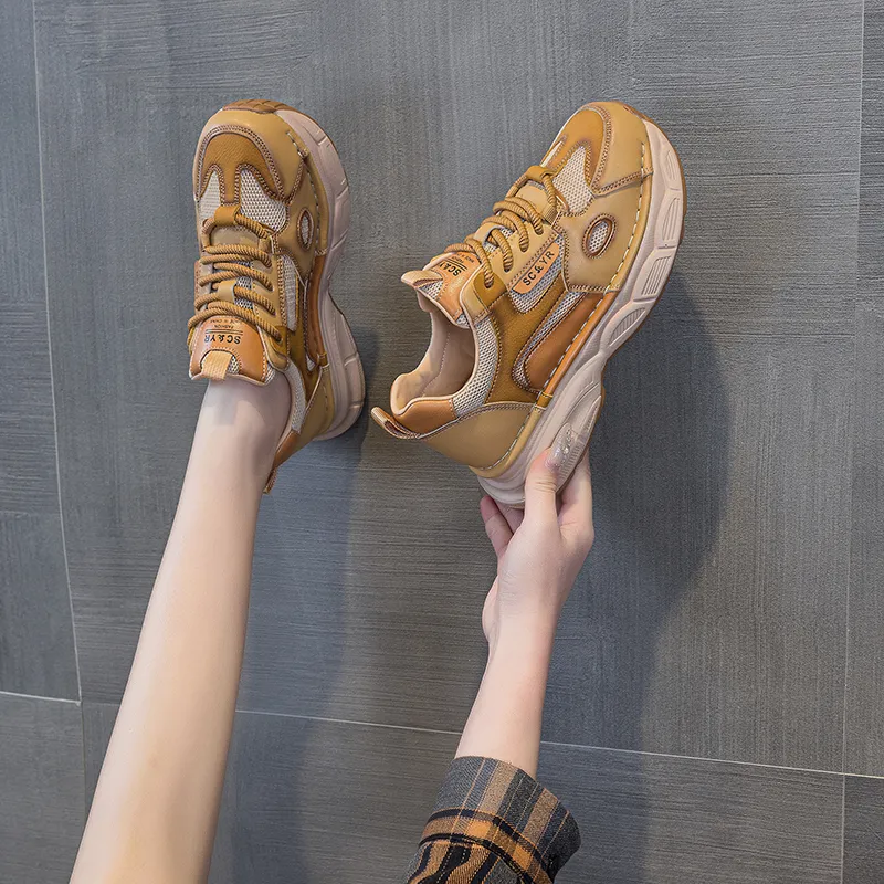 The Mystery Of Glamour Breathable Height Increasing Low Top Chunky Sneakers Women's-7