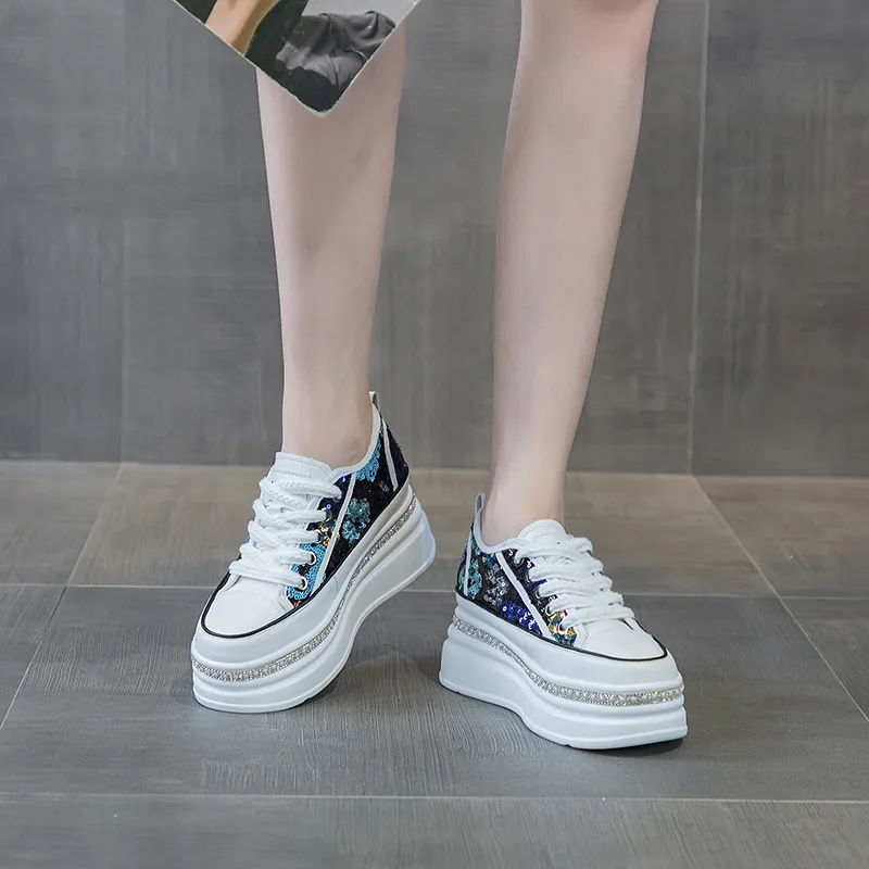 The Mystery Of Glamour Cushioning Height Increase Low Top Casual Shoes Women's-14