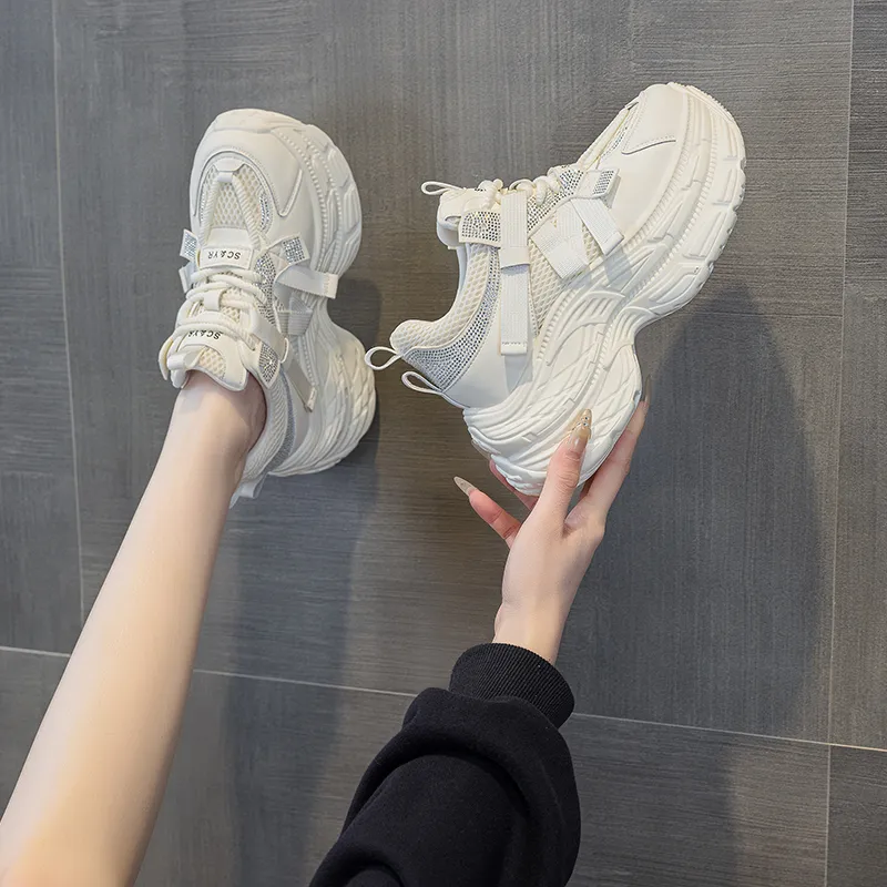 The Mystery Of Glamour Height Increasing Low Top Chunky Sneakers Women's-10