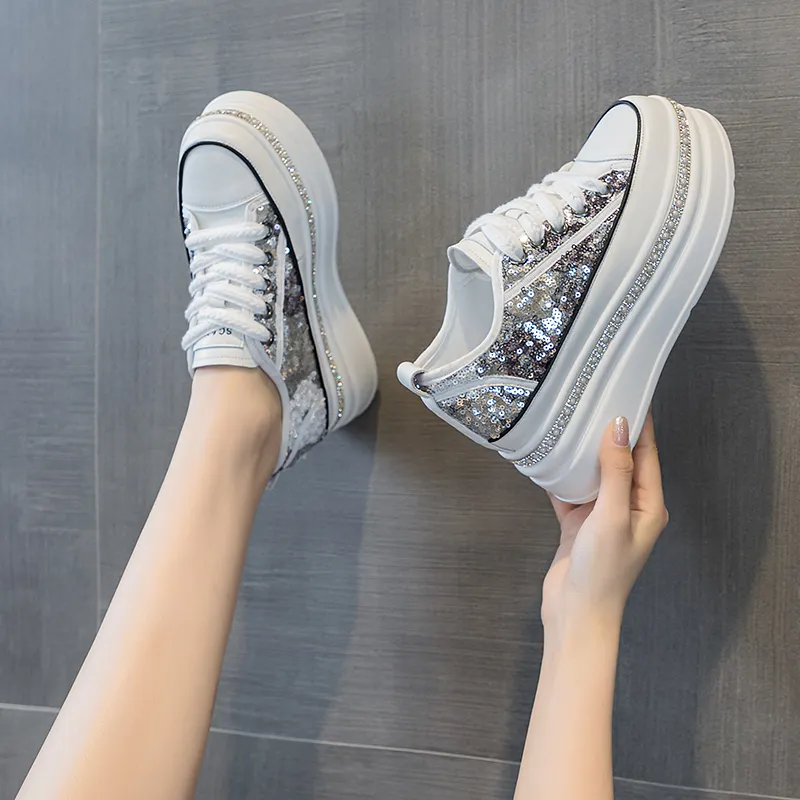 The Mystery Of Glamour Cushioning Height Increase Low Top Casual Shoes Women's-3