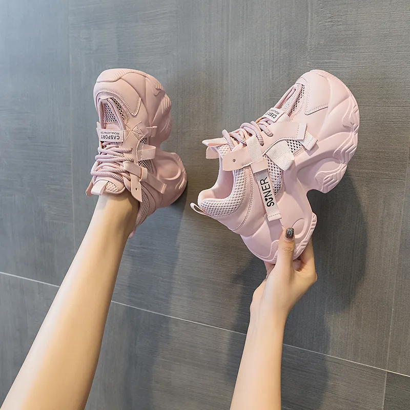 The Mystery Of Glamour Breathable Low Top Chunky Sneakers Women's-6