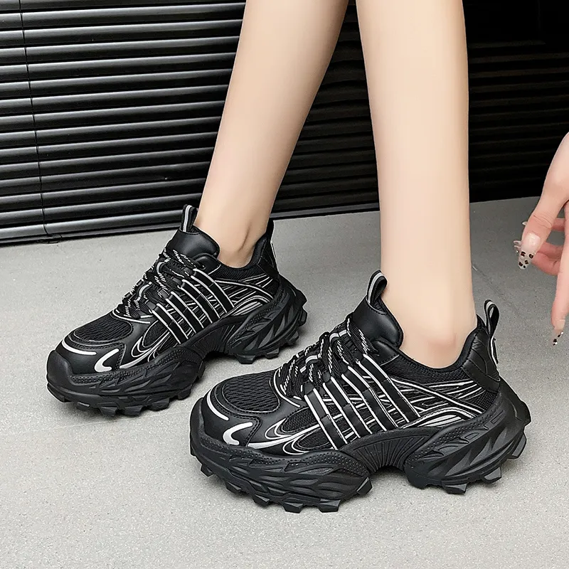 The Mystery Of Glamour Cushioning, Breathable, Height Increasing Low Top Chunky Sneakers Women's-2