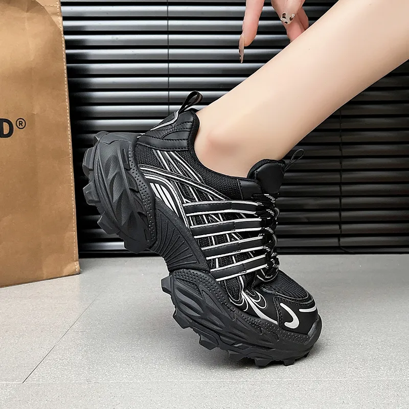 The Mystery Of Glamour Cushioning, Breathable, Height Increasing Low Top Chunky Sneakers Women's-3