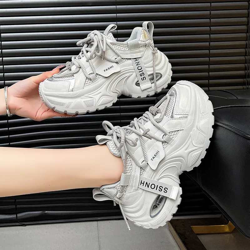 The Mystery Of Glamour Cushioning Height Increase Low Top Chunky Sneakers Women's-7