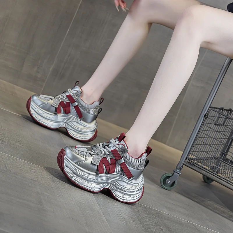 The Mystery Of Glamour Height Increasing Low Top Chunky Sneakers Women's-5