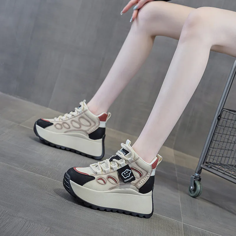 The Mystery Of Glamour Anti Slip And Wear Resistant Height Increasing Warm High Top Casual Shoes Women's-12