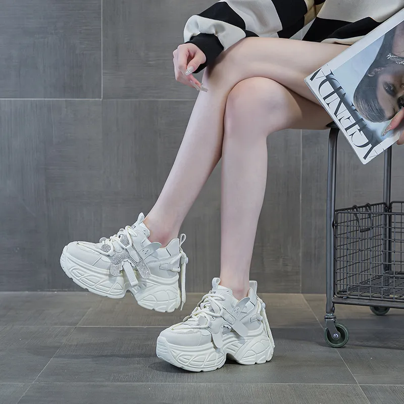 The Mystery Of Glamour Height Increasing Low Top Chunky Sneakers Women's-5