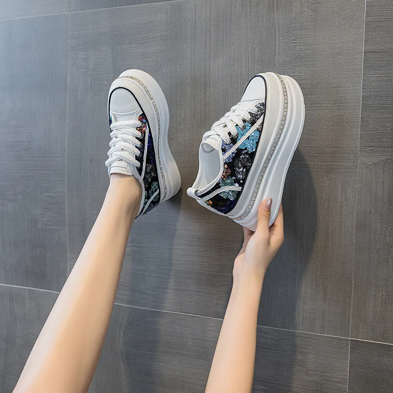 The Mystery Of Glamour Cushioning Height Increase Low Top Casual Shoes Women's-15