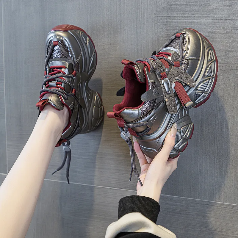 The Mystery Of Glamour Height Increasing Low Top Chunky Sneakers Women's-12