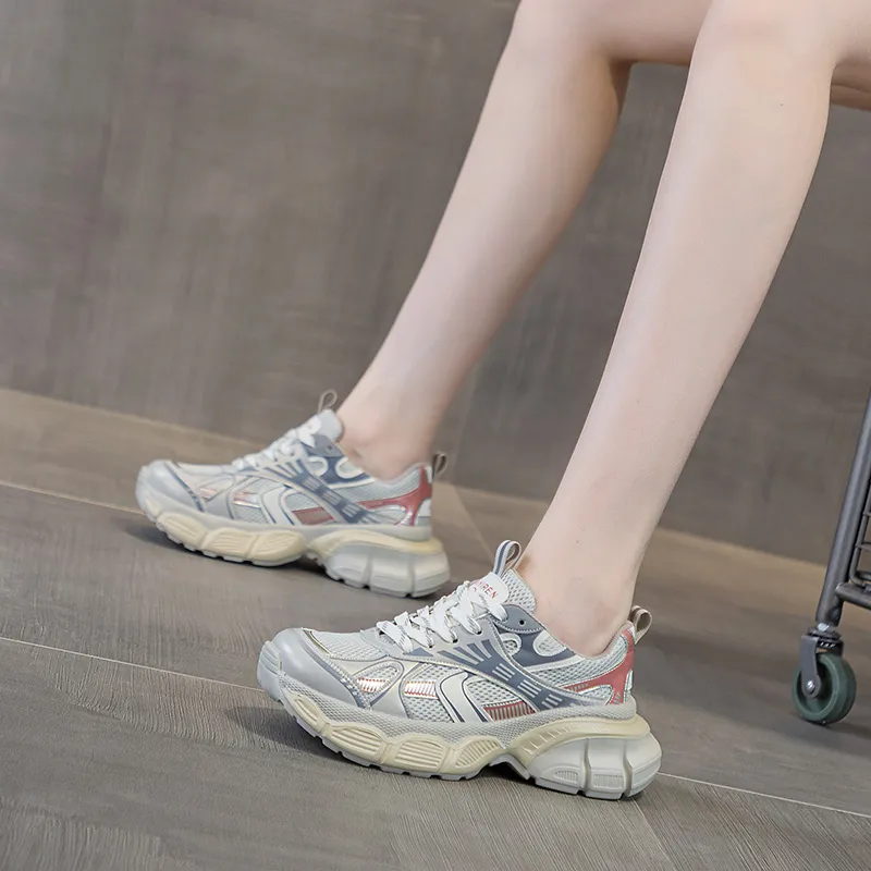 The Mystery Of Glamour Breathable Low Top Chunky Sneakers Women's-9