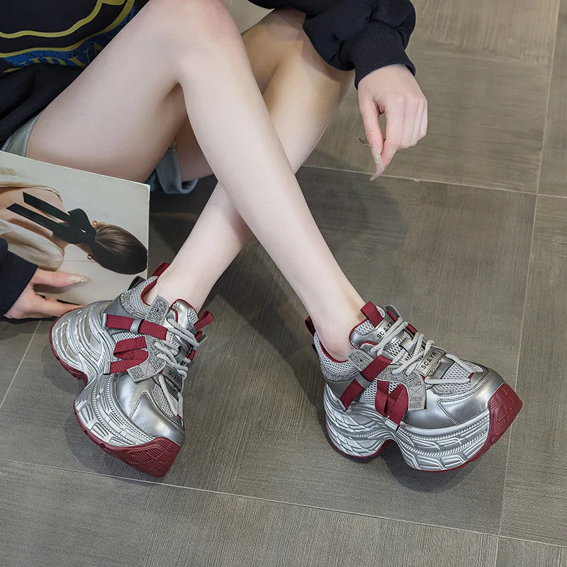 The Mystery Of Glamour Height Increasing Low Top Chunky Sneakers Women's-3