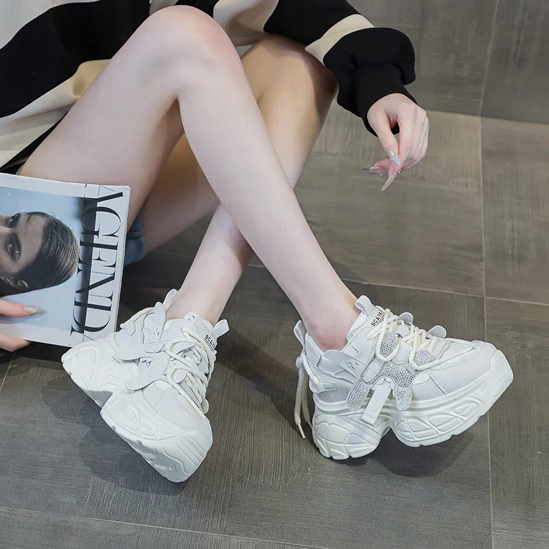 The Mystery Of Glamour Height Increasing Low Top Chunky Sneakers Women's-6