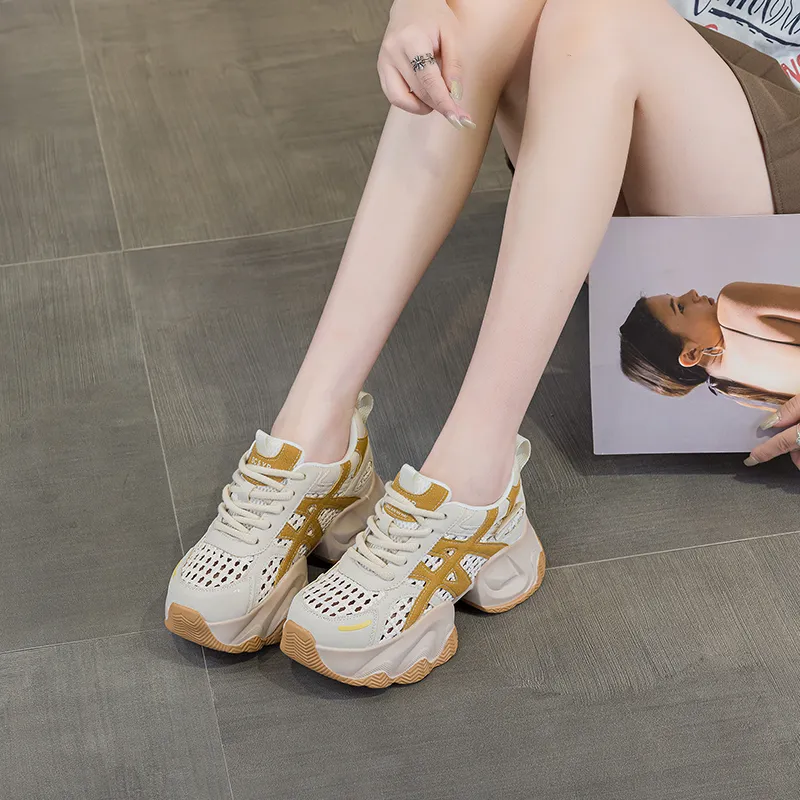 The Mystery Of Glamour Breathable Height Increase Low Top Casual Shoes Women's-1