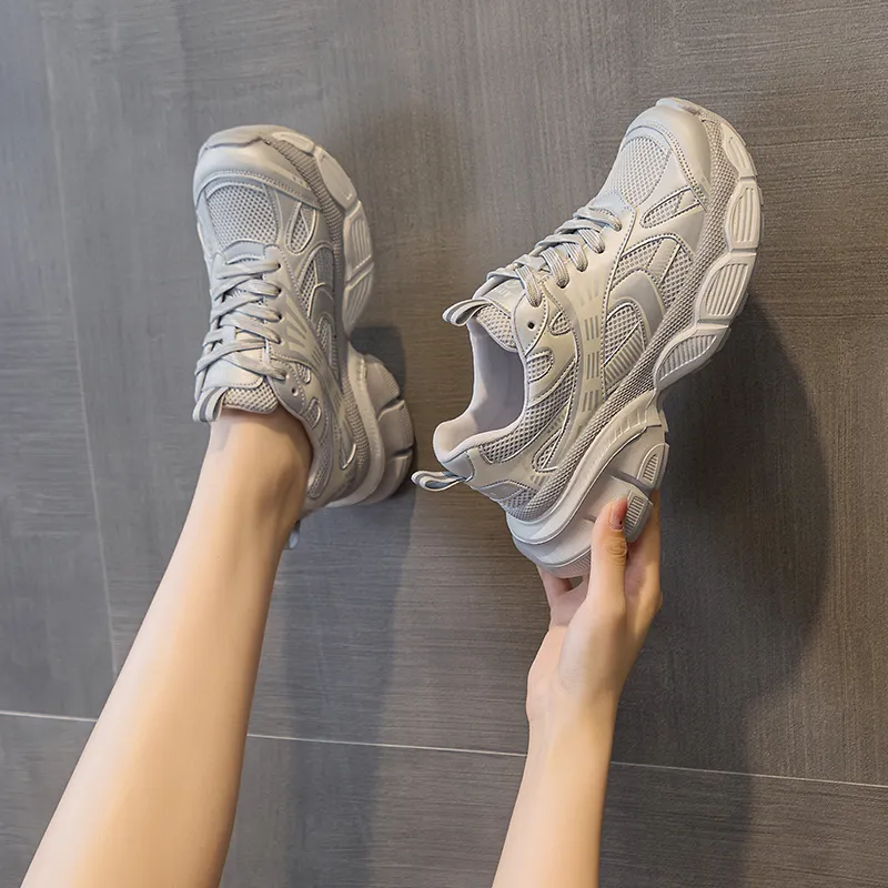 The Mystery Of Glamour Breathable Low Top Chunky Sneakers Women's-12