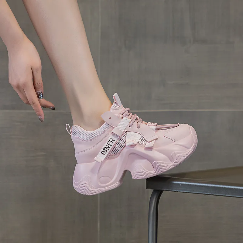 The Mystery Of Glamour Breathable Low Top Chunky Sneakers Women's-9