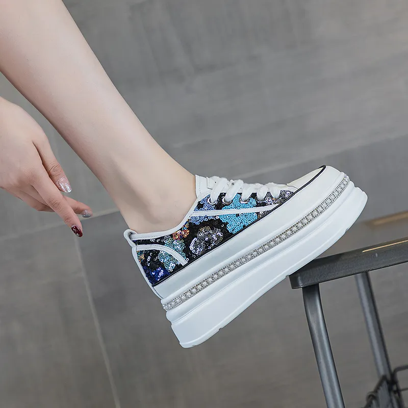 The Mystery Of Glamour Cushioning Height Increase Low Top Casual Shoes Women's-13