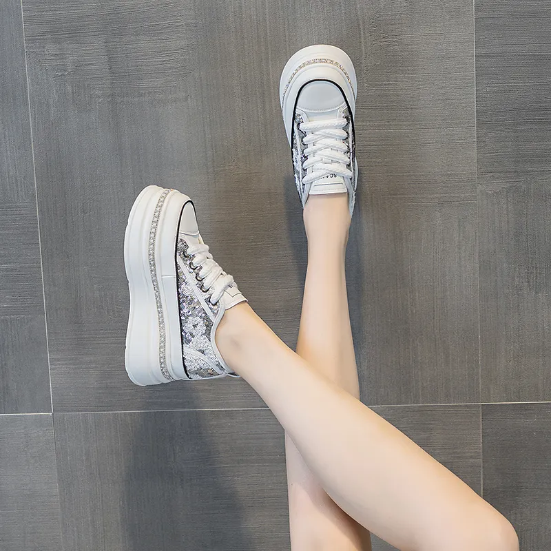 The Mystery Of Glamour Cushioning Height Increase Low Top Casual Shoes Women's-2