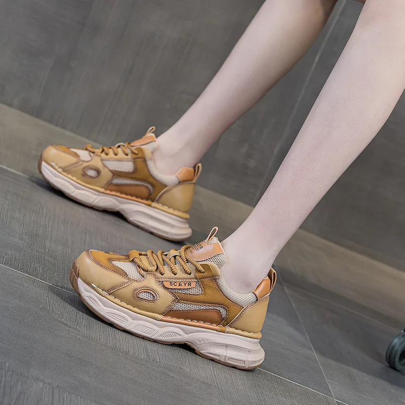 The Mystery Of Glamour Breathable Height Increasing Low Top Chunky Sneakers Women's-10